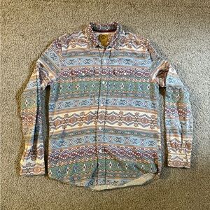 Vintage Stapleford Southwestern Aztec Button Down Shirt Men’s Large 100% Cotton
